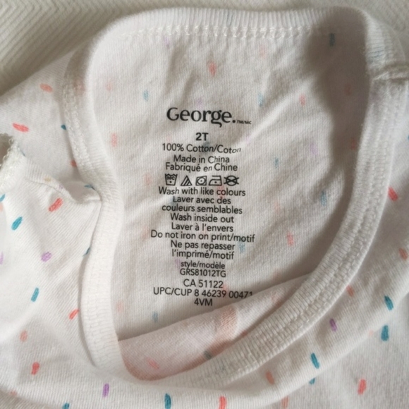 george sun glitter graphic cotton top 2T toddler girls - Picture 4 of 5